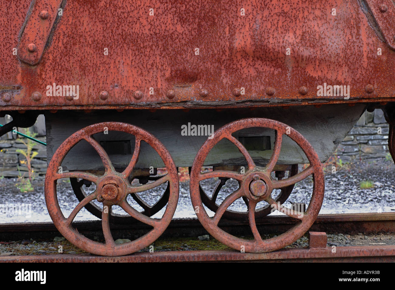 Miniere di ardesia carro Wales UK Foto Stock