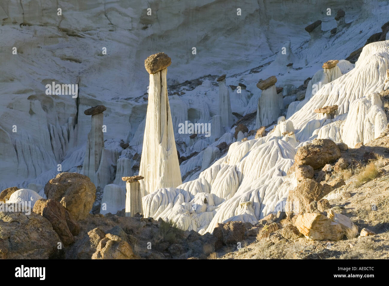 Wahweap Hoodoo Toadstoool Gosts bianca scalinata di pietra calcarea Escalante monumento nazionale USA Utah Foto Stock