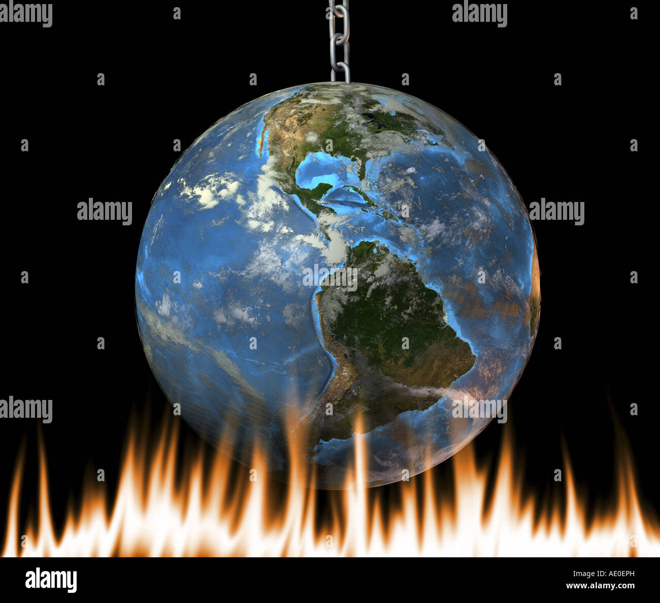 Immagine simbolica di riscaldamento globale fino Foto Stock