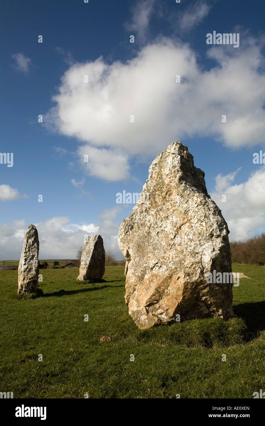 Duloe cerchio di pietra vicino a Looe Cornwall Foto Stock