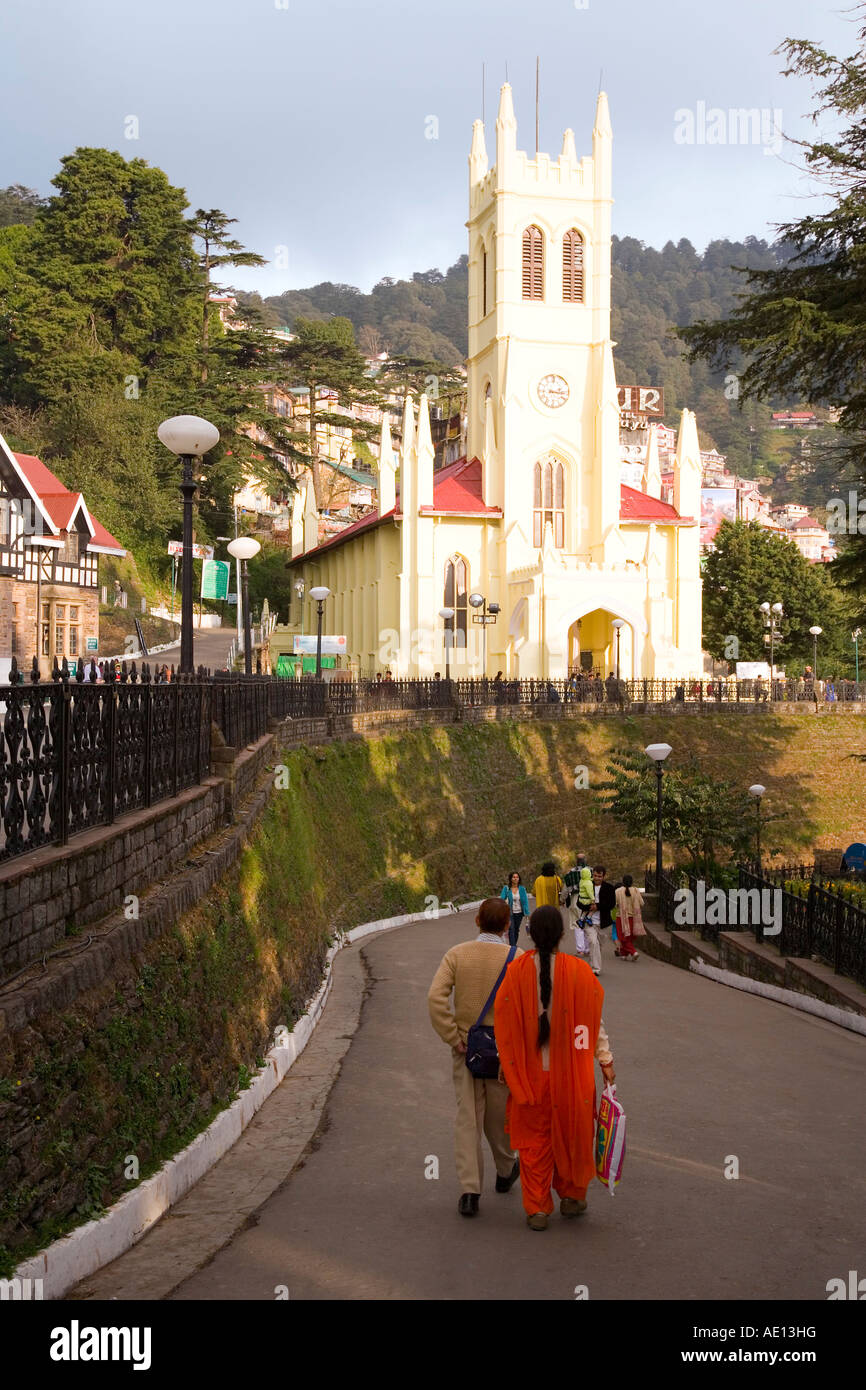 Cattedrale di St Michaels a Shimla Shimla Hill Station Mall Himachal Pradesh India Foto Stock