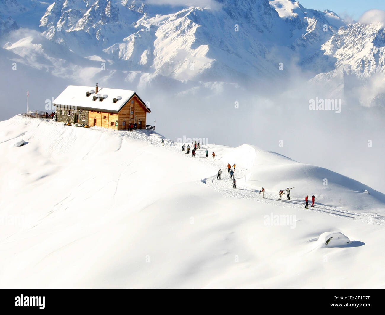 Cafe mont fort verbier svizzera Foto Stock