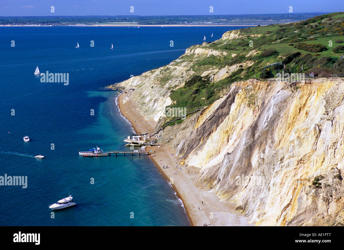 Allume Bay Isola di Wight e il Solent Foto Stock
