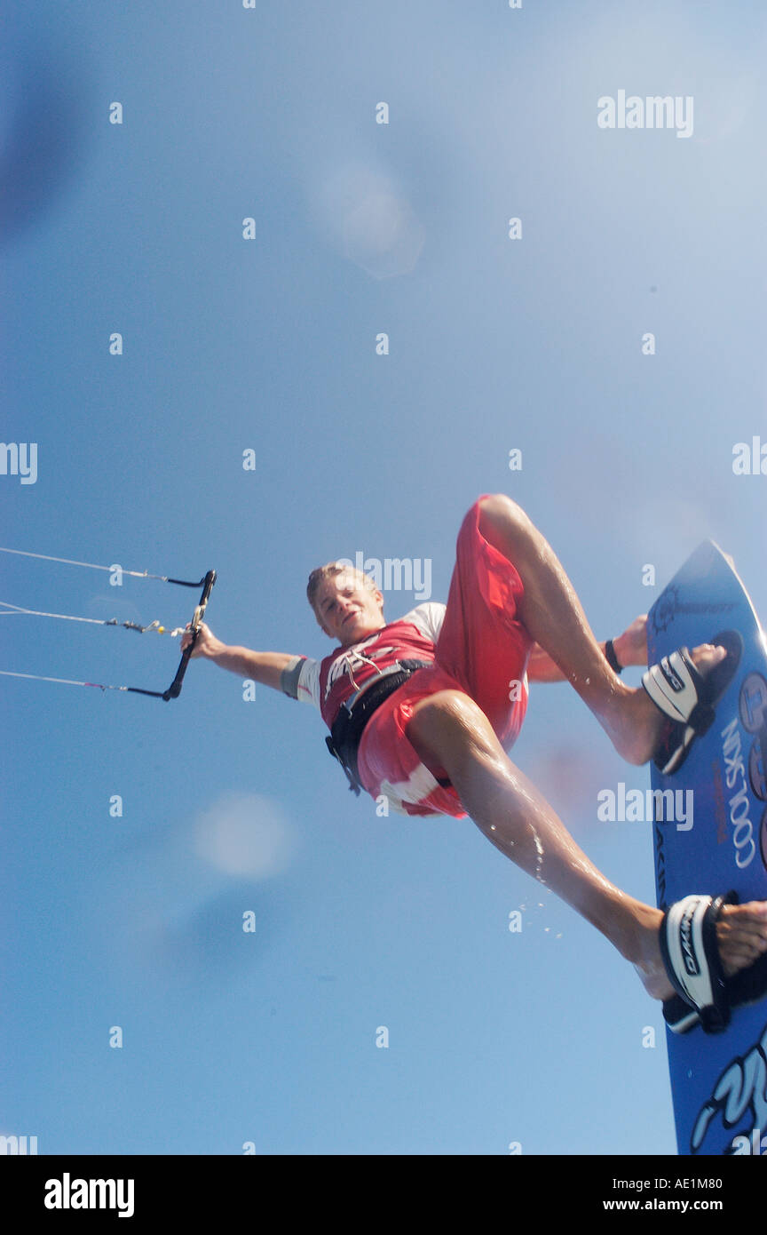 Kite surfer in azione Foto Stock