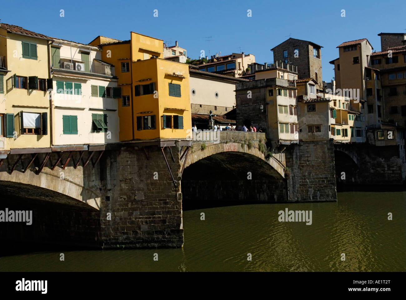 Ponte Vecchio, Firenze, Italia, nel tardo pomeriggio la luce Foto Stock