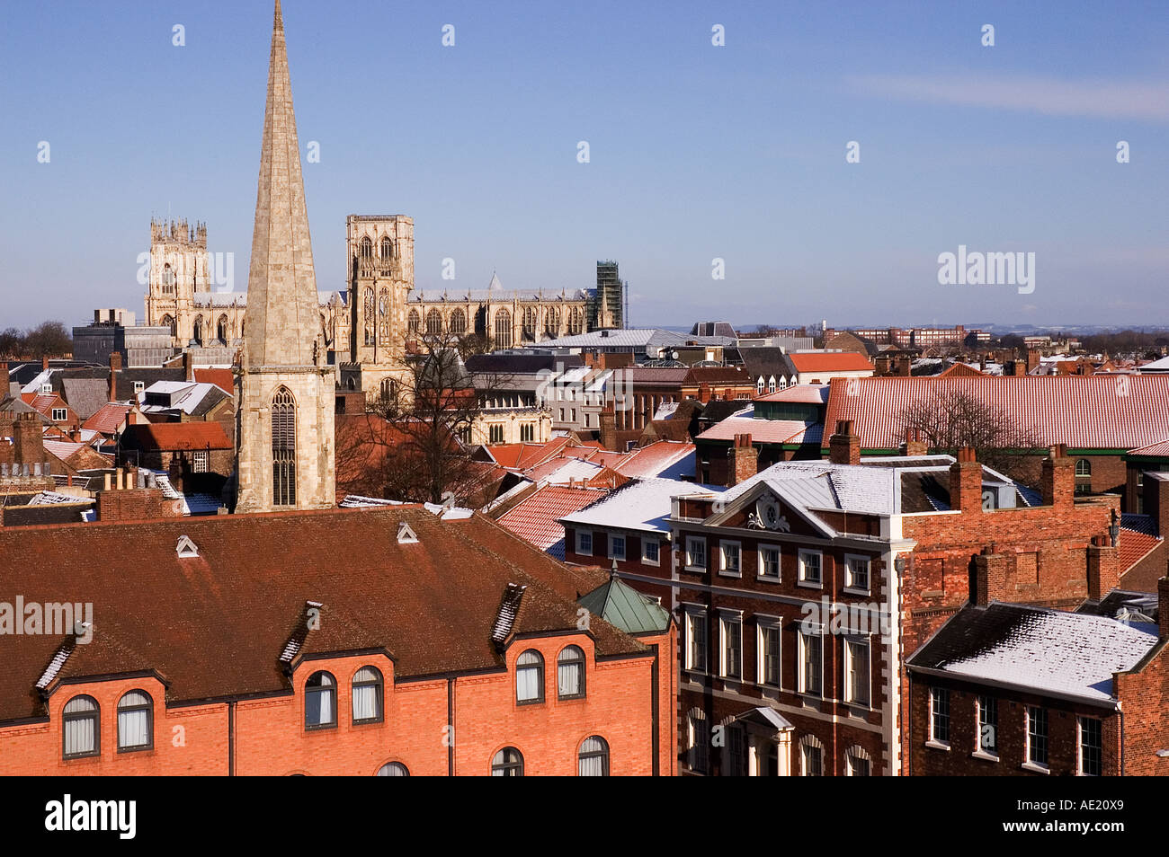 York Minster and Fairfax House in inverno York North Yorkshire Inghilterra Regno Unito GB Gran Bretagna Foto Stock