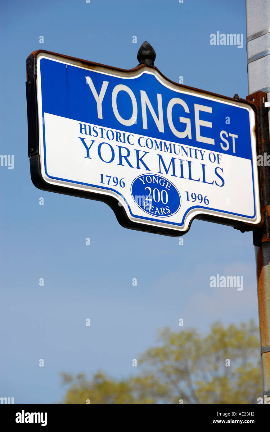Sign in Toronto Ontario Canada identificazione Younge Street Foto Stock