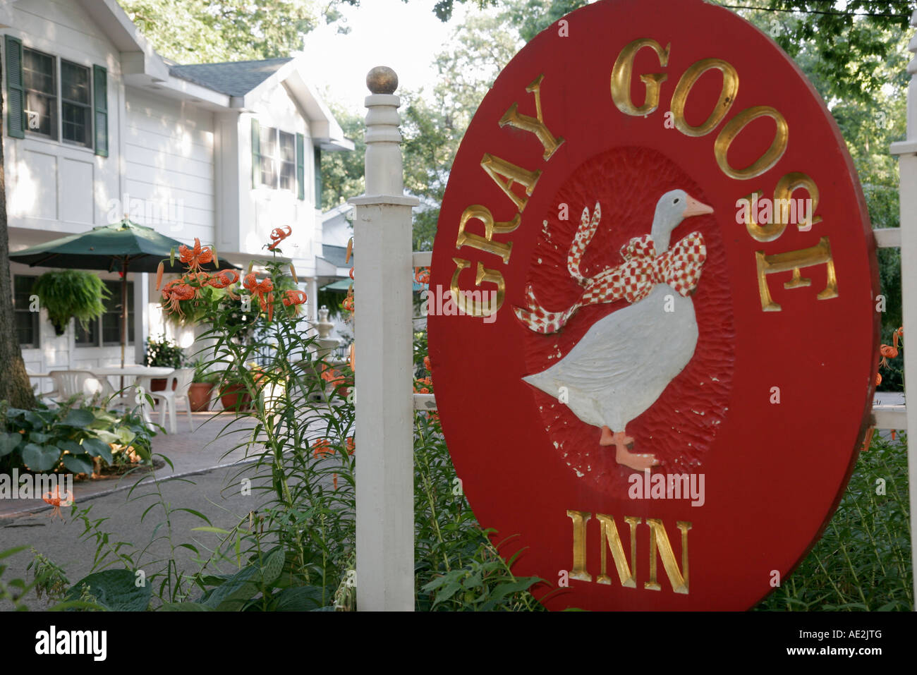 Indiana Chesterton, Gray Goose Inn, segno, bed & breakfast, IN070724132 Foto Stock