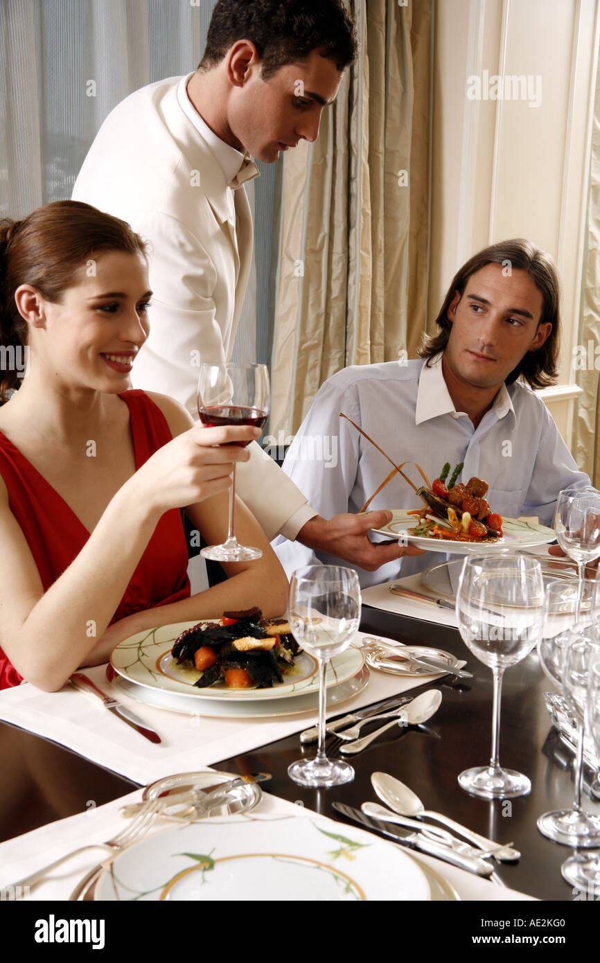 Persone da pranzo Foto Stock