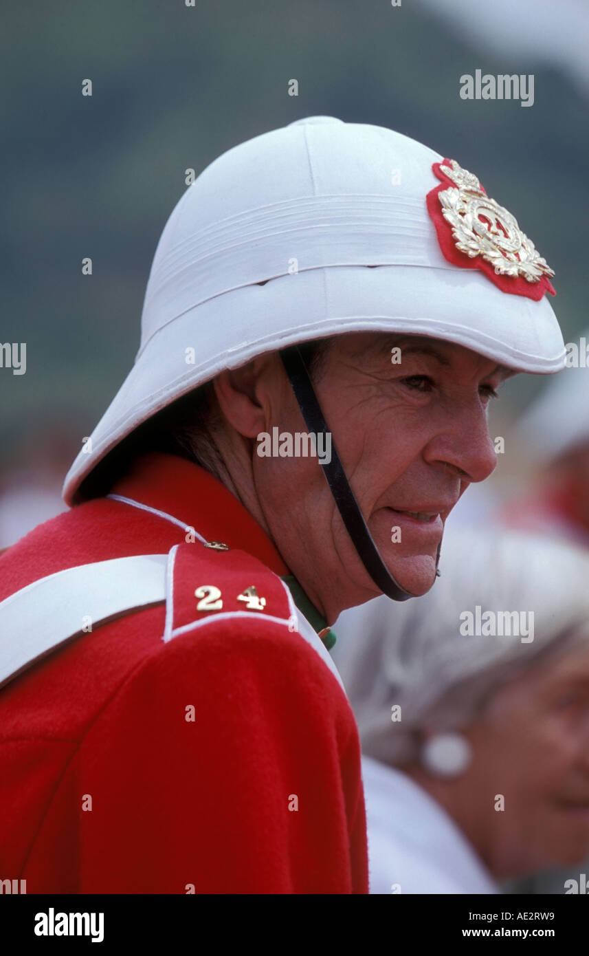 Sud Africa Kwa Zulu Natal Isandlwana Ritratto di Rosso soldato di rivestimento Foto Stock