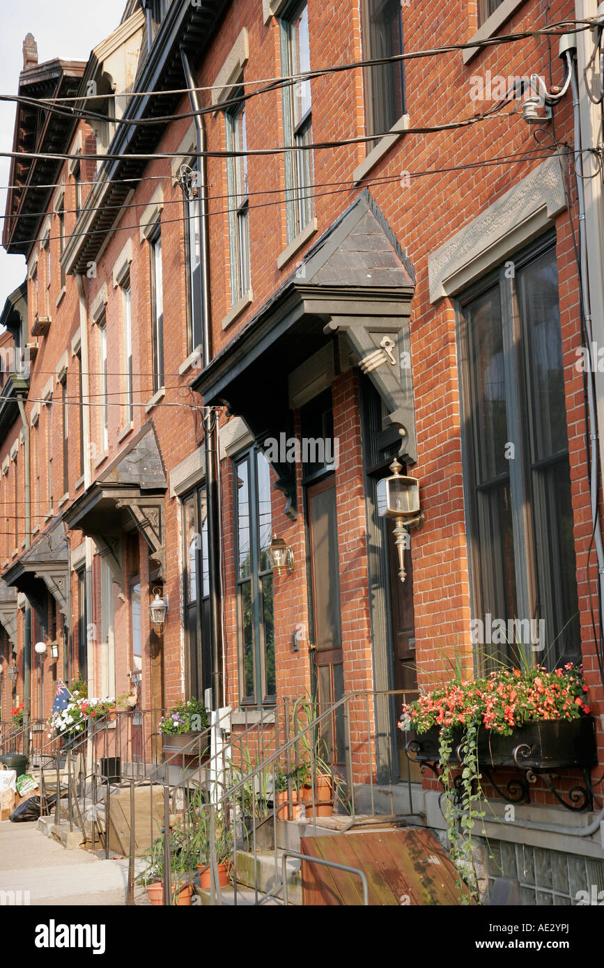 Cincinnati Ohio,Mount Adams storico quartiere case di mattoni,OH070725026 Foto Stock