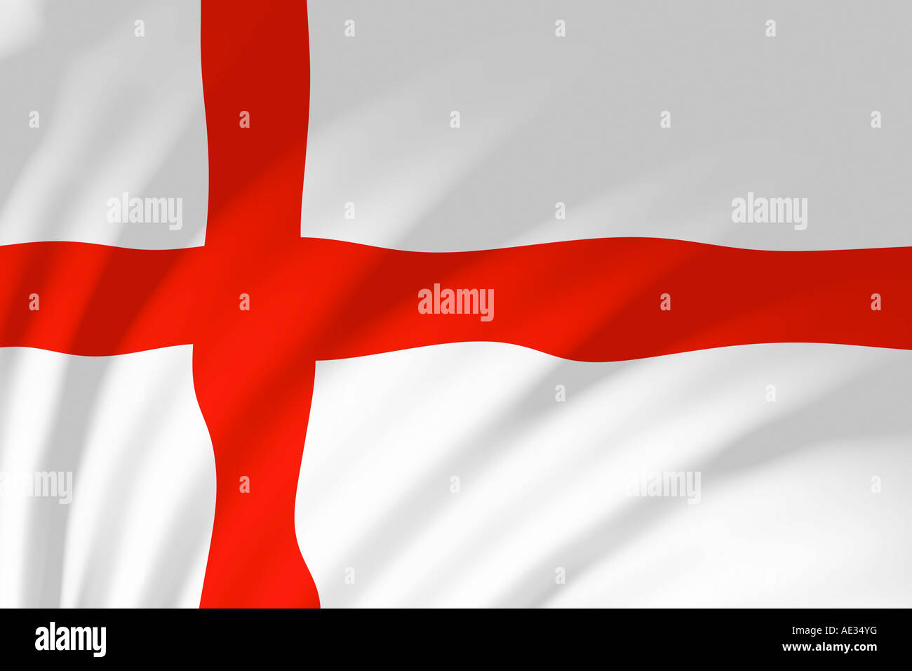 La bandiera inglese illustrato con increspature causati dal vento Foto Stock