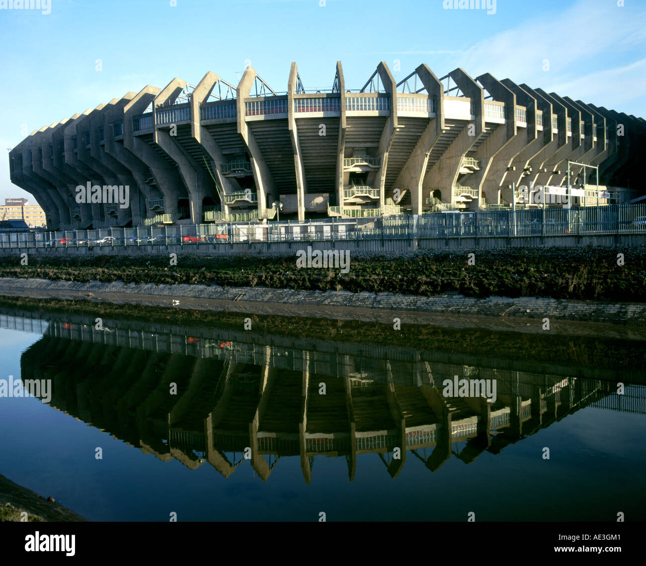 Il vecchio Cardiff Arms Park prima del Millennium Stadium è stato costruito Cardiff Galles del Sud Foto Stock