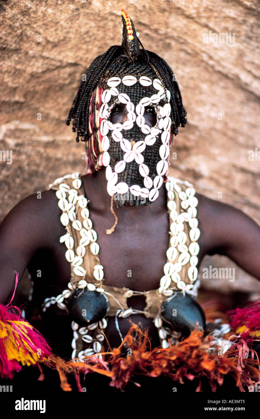 Mascherato ballerino Dogong Mali Foto Stock