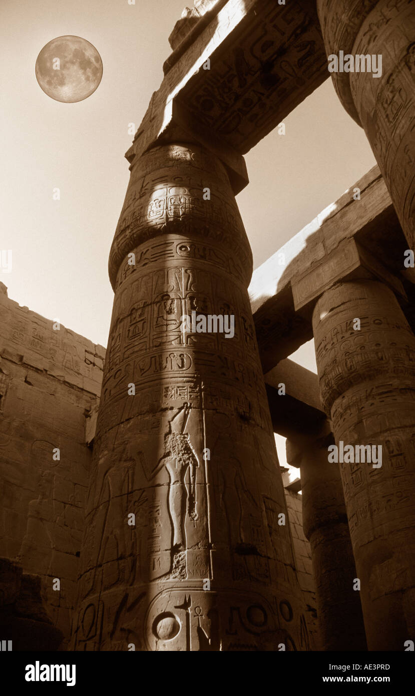 All'interno del Tempio di Karnak Egitto Foto Stock