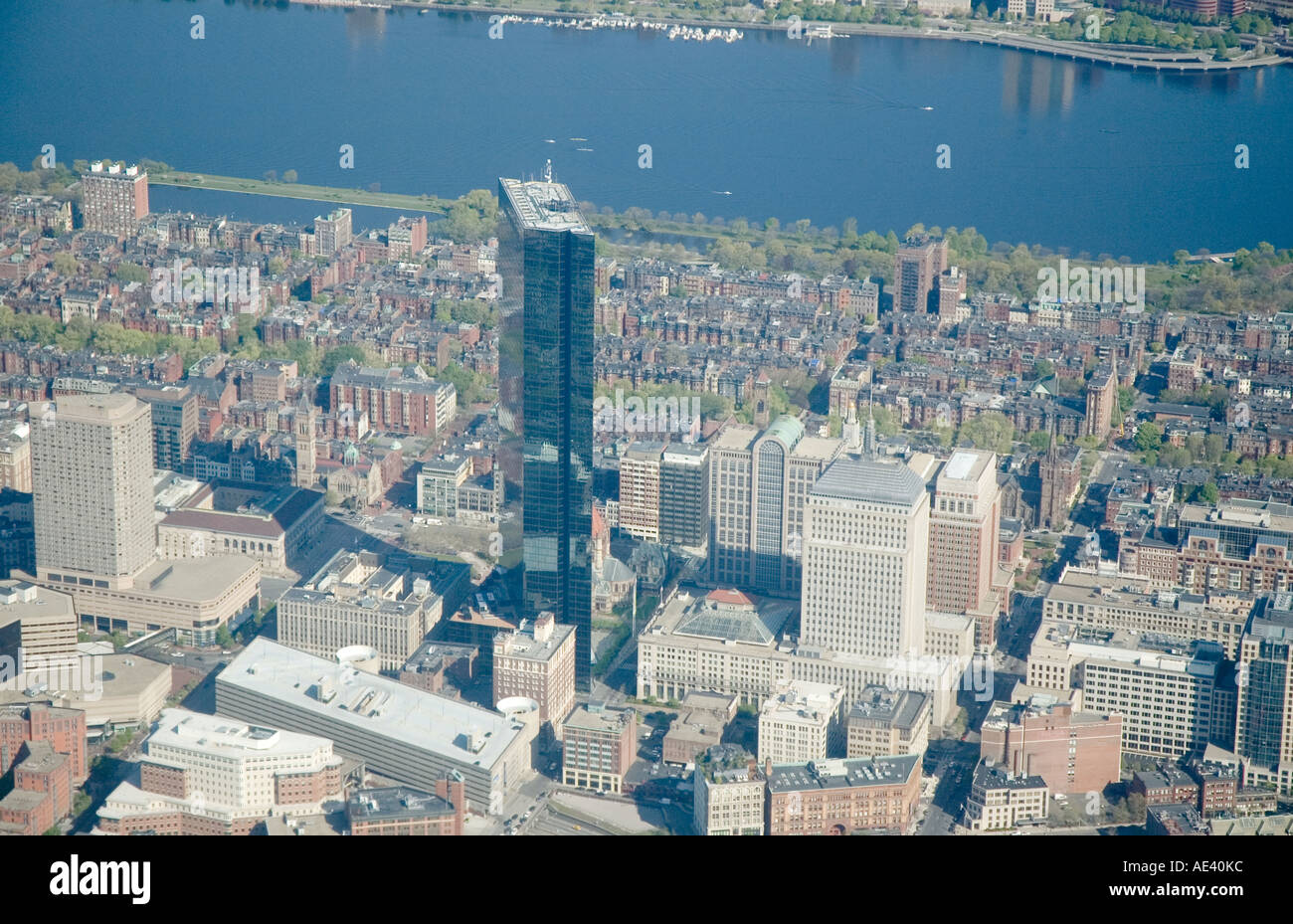 Punto di vista di Ariel del Boston's Back Bay. Foto Stock