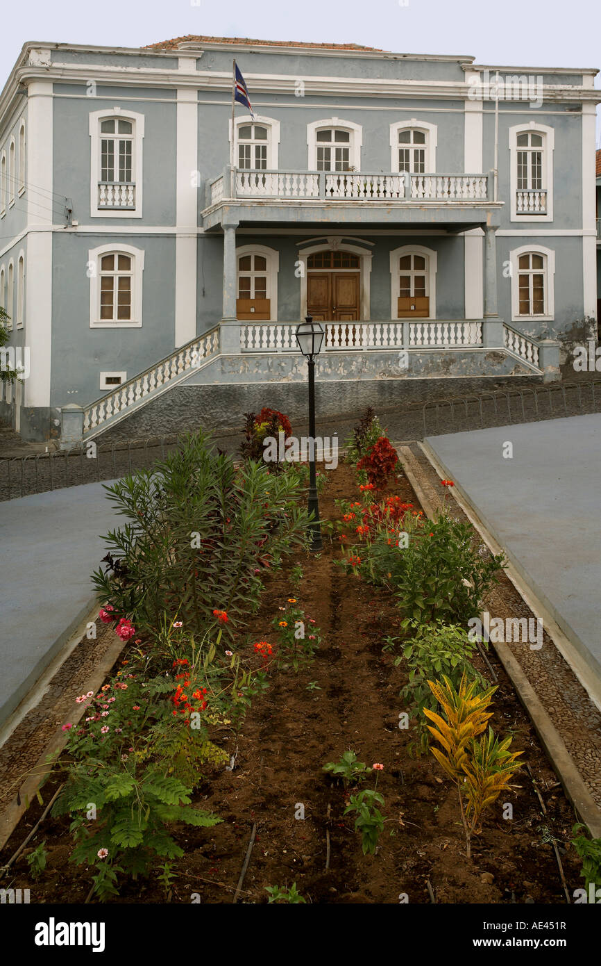 Town Hall, Sao Filipe, Fogo, Isole di Capo Verde, Africa Foto Stock