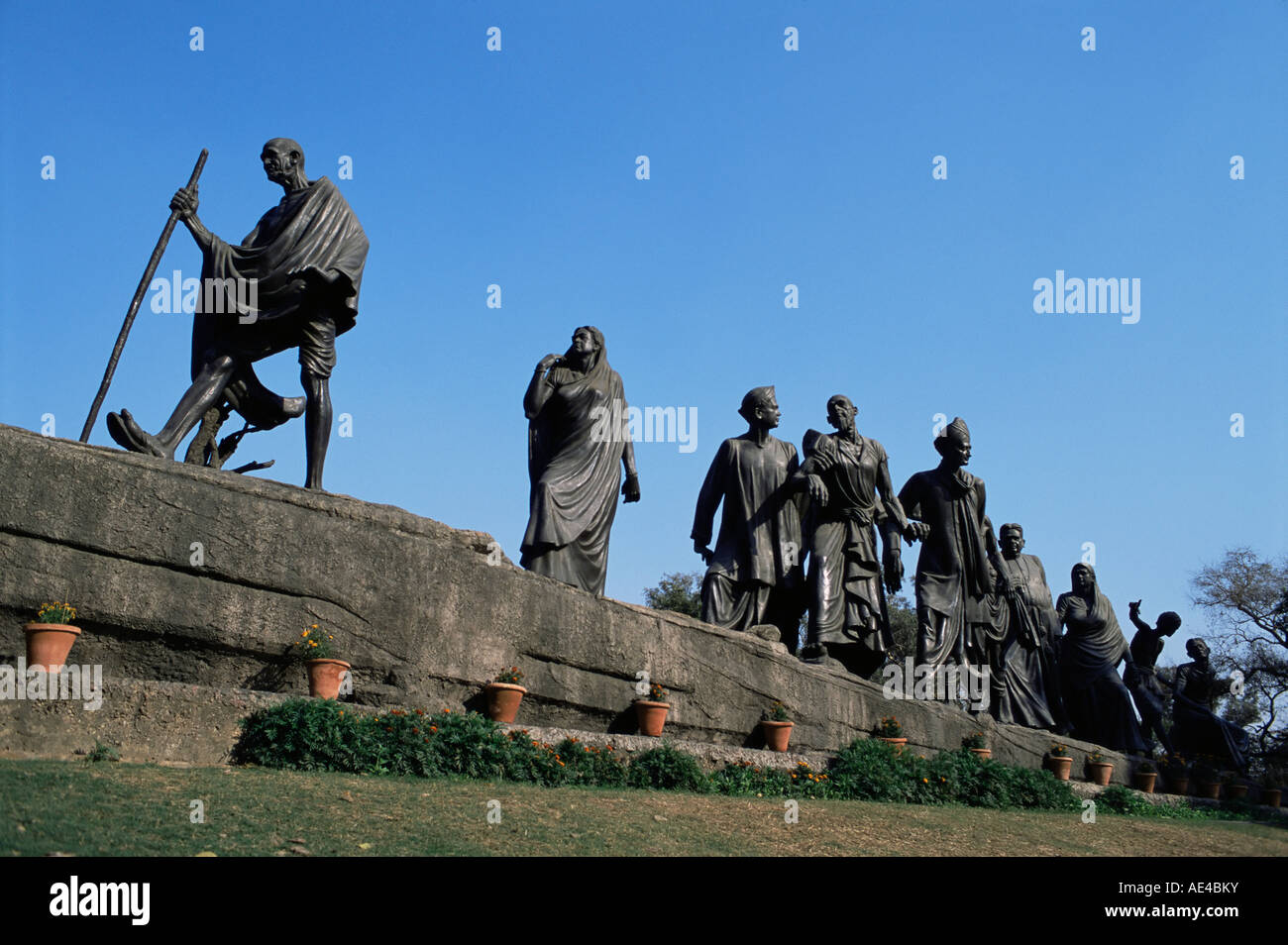 Il Mahatma Gandhi, undici statue, Delhi, India, Asia Foto Stock