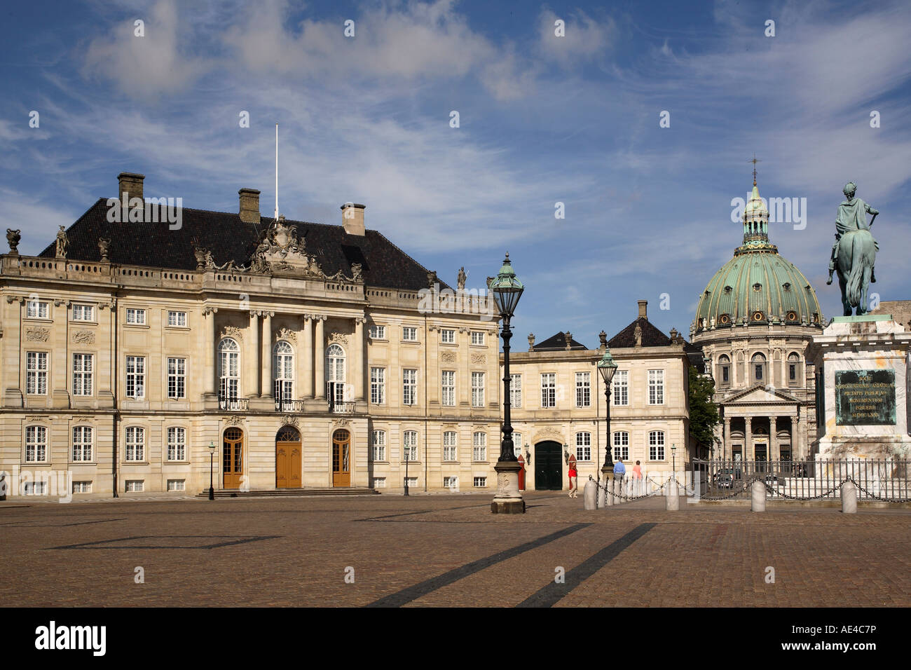 Amalienborg Square, con il palazzo e la chiesa di marmo, Copenhagen, Danimarca, in Scandinavia, Europa Foto Stock