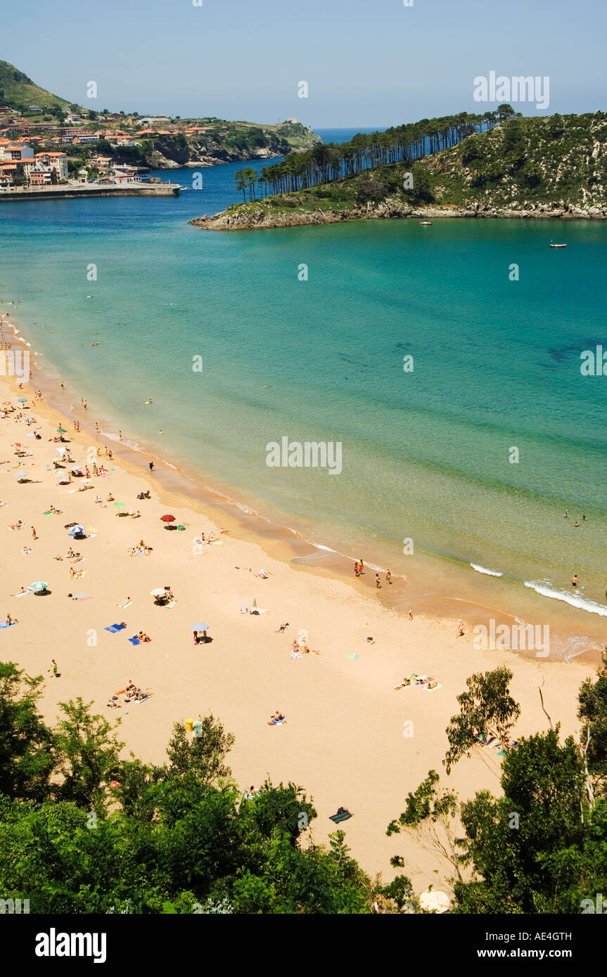 Lekeitio Beach, Paese Basco, Euskadi, Spagna, Europa Foto Stock