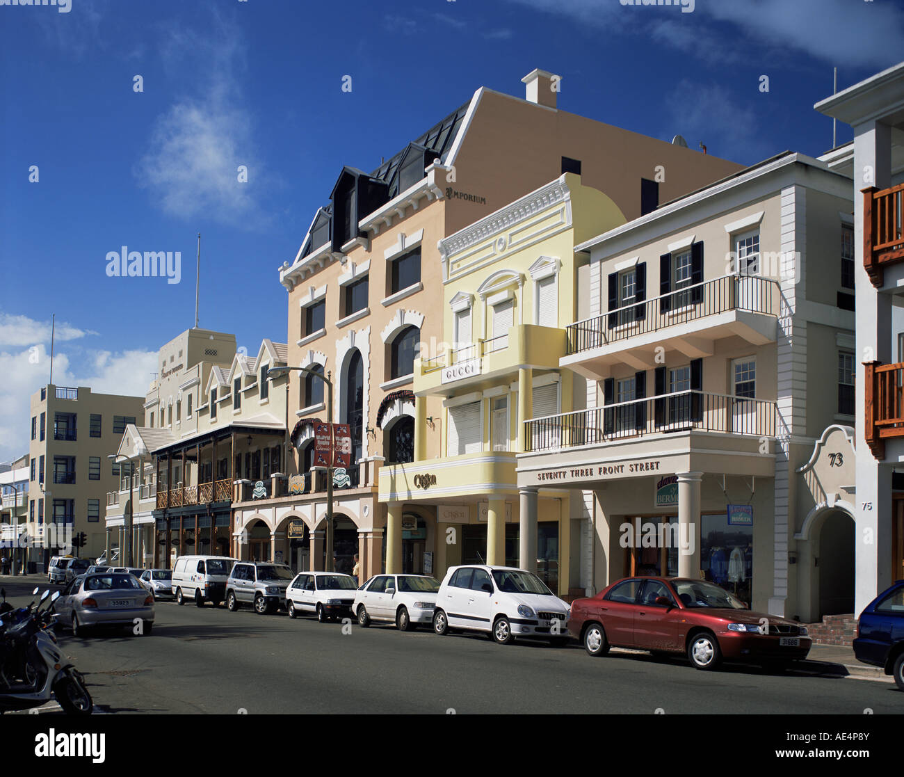Front Street, Hamilton, Bermuda, America Centrale Foto Stock