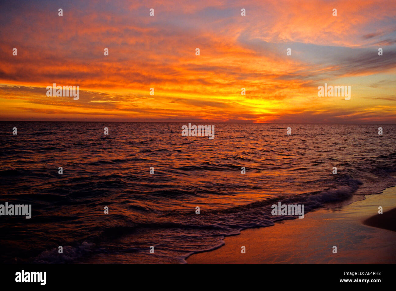 Tramonto a acquerello, Florida, sulla costa del Golfo del nord-ovest, Florida. Foto Stock