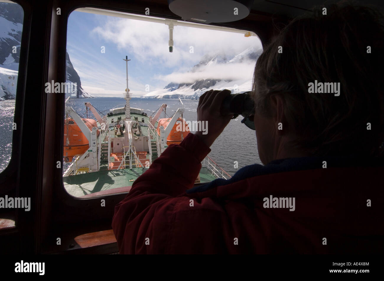 Icemaster capitano Thomas Roeder, Antartico nave da sogno, Lemaire Channel, Penisola Antartica, Antartide, regioni polari Foto Stock