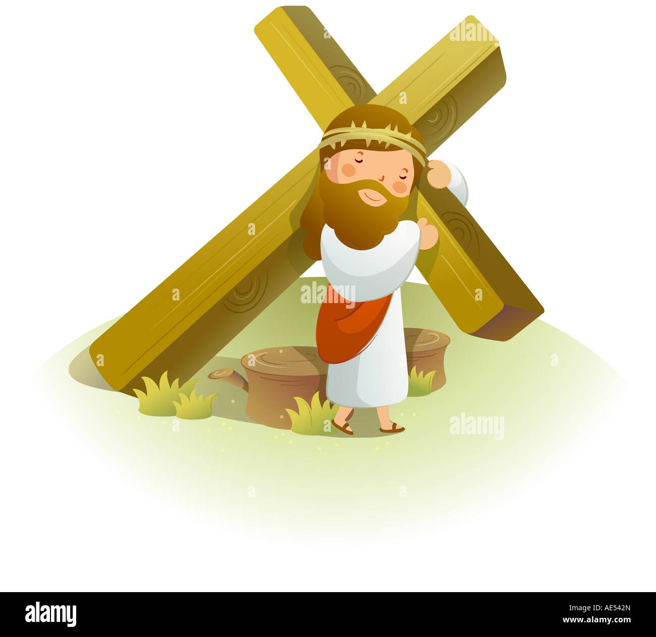 Gesù Cristo che porta la croce sulle sue spalle Foto stock - Alamy