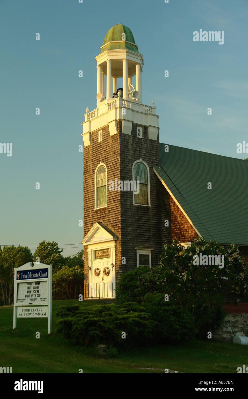 AJD59336, Porto Nuovo, ME, Maine, Pemaquid, Regno chiesa metodista Foto Stock