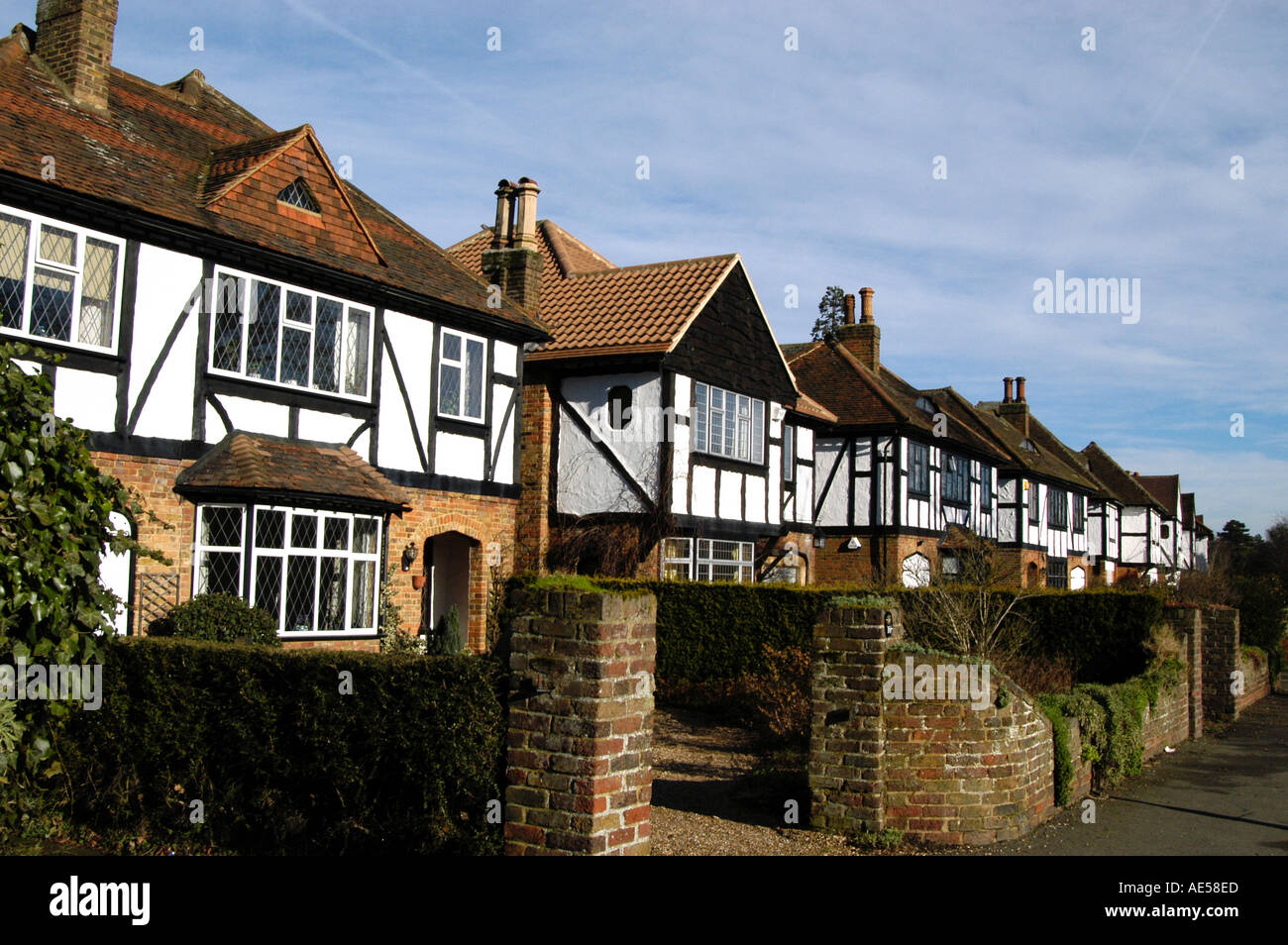 Costoso Mock Tudor case in Esher, Surrey, Inghilterra, Regno Unito Foto Stock