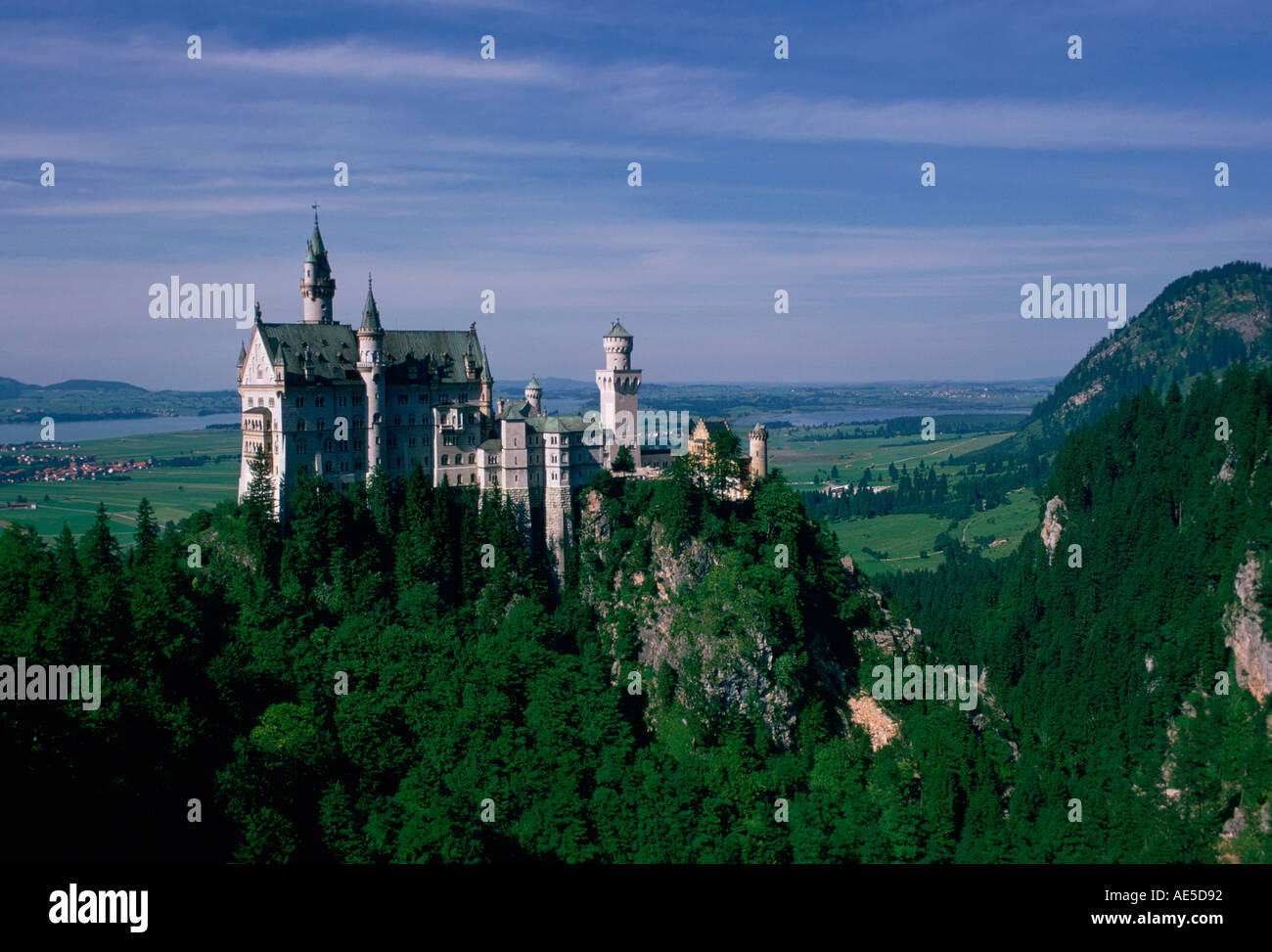 Schloss castello di Neuschwanstein costruito da re Ludwig II di Baviera Germania Foto Stock