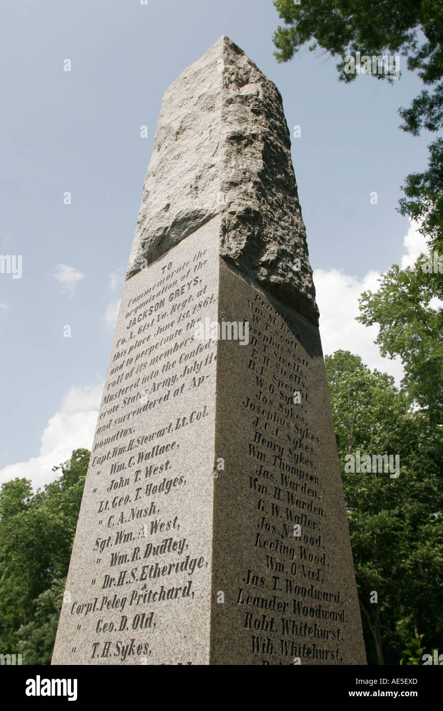 Chesapeake Virginia, Pleasant Grove Cemetery, Jackson Grays Monument, Civil War, VA060526081 Foto Stock