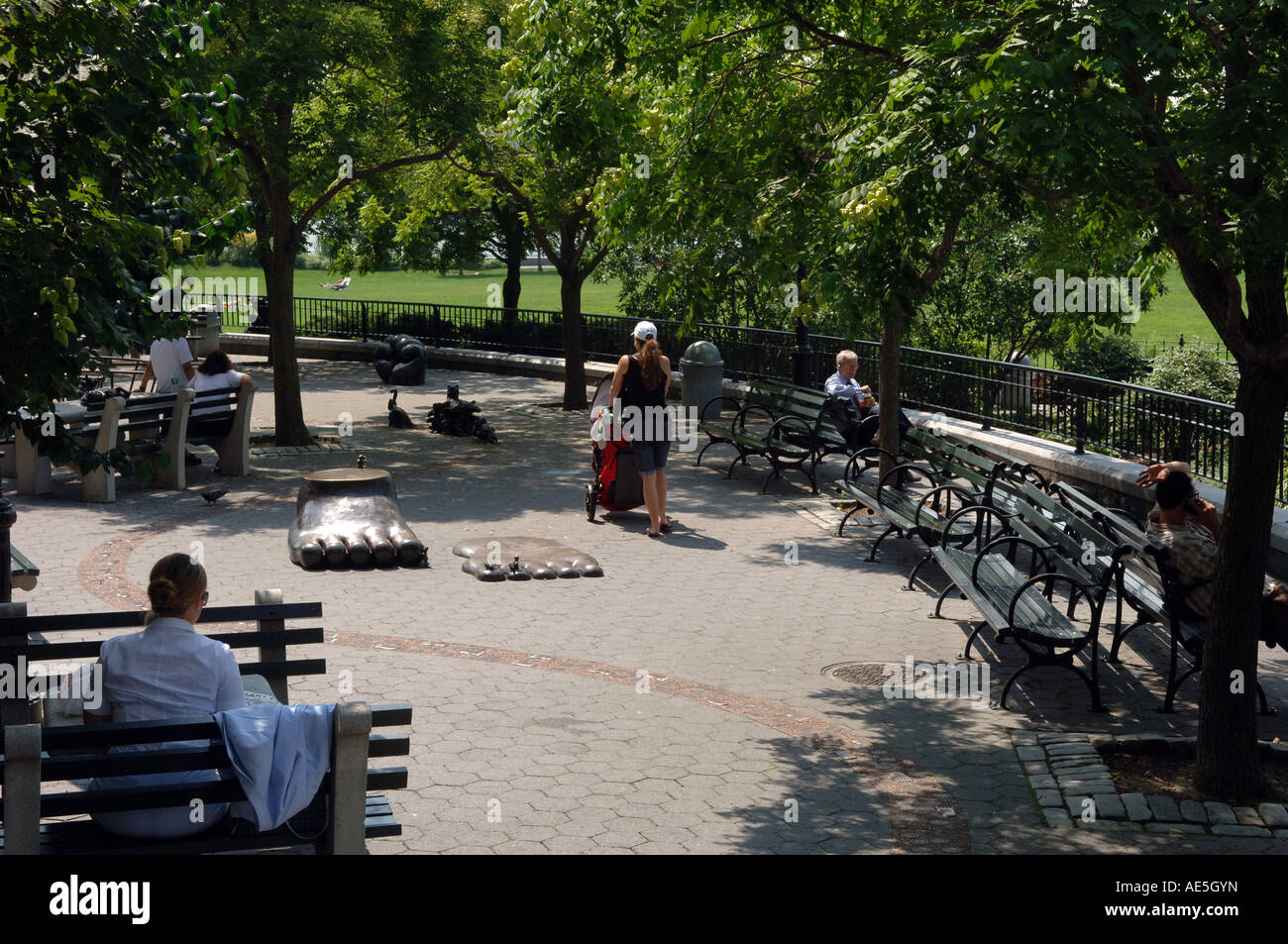 Rockefeller Park nella parte inferiore di Manhattan a New York Foto Stock