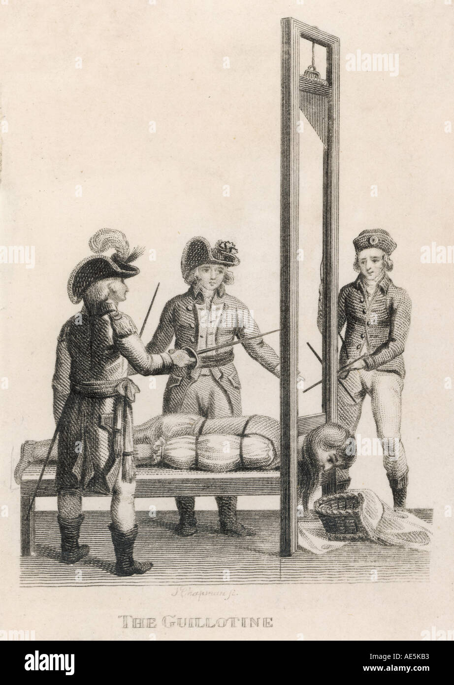Ghigliottina 1790 Foto Stock