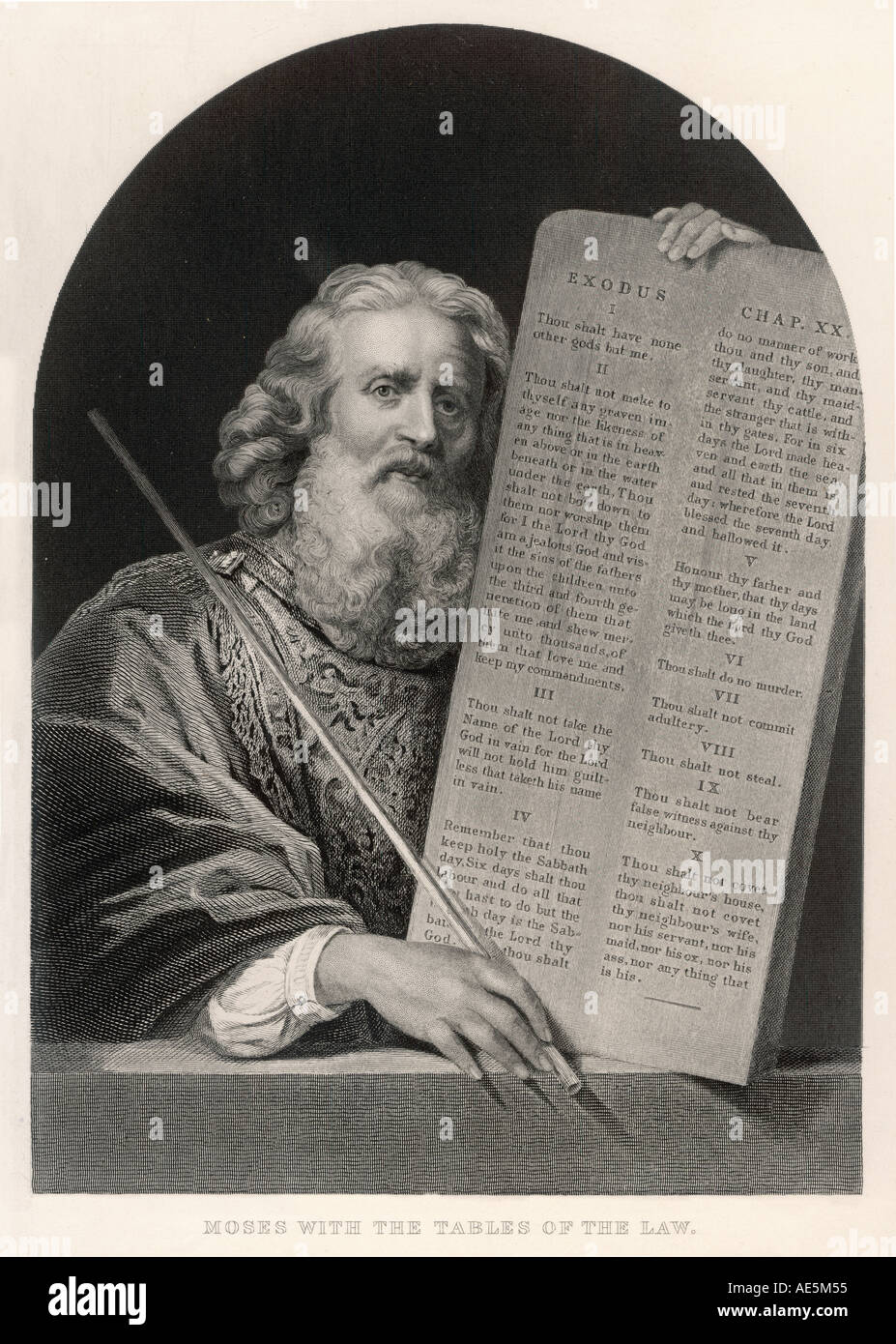 Mosè comandamenti Foto Stock
