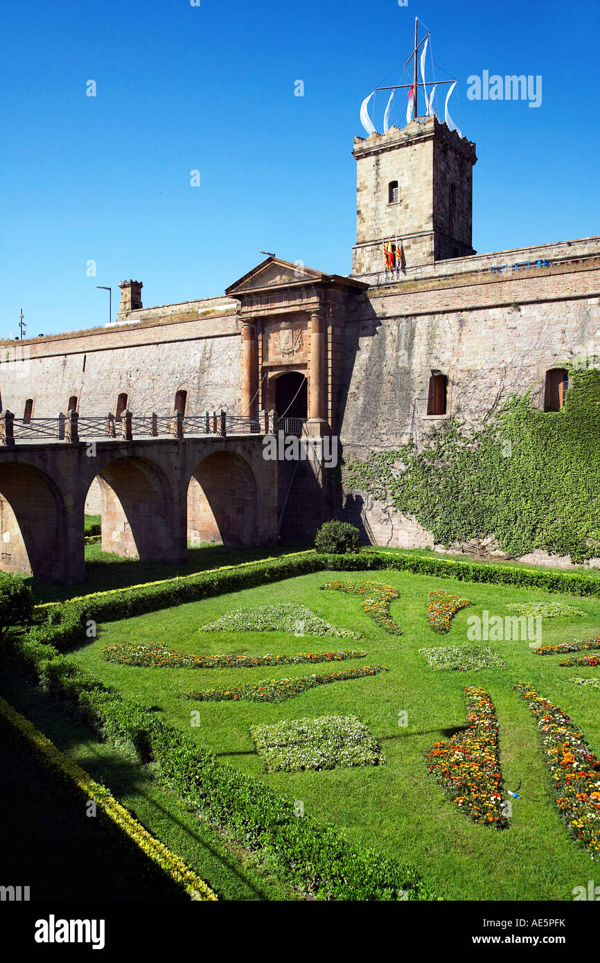 Il Castell presso Montjuic, Barcelona, Spagna. Foto Stock