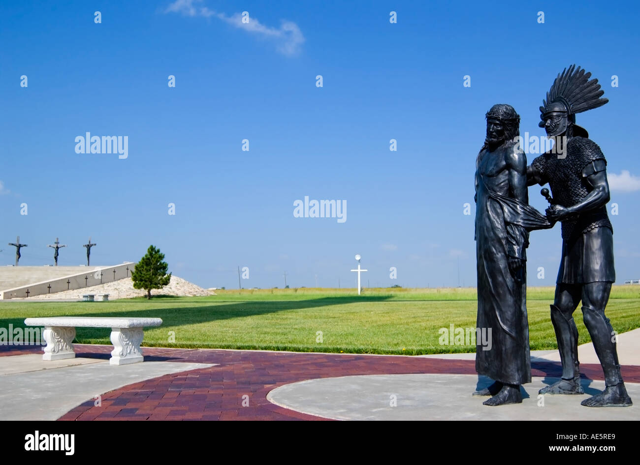 La stazione di Groom Cross vicino al monumento di Giant Cross a Groom, Texas, Stati Uniti. Foto Stock