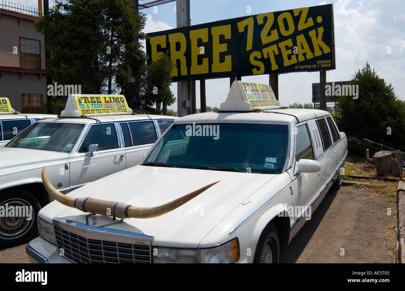 Servizio limousine presso il Big Texan Steak Ranch di Amarillo, Texas USA Foto Stock