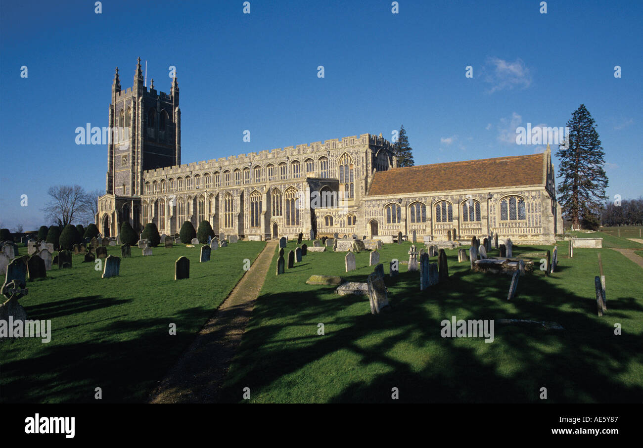 Chiesa della Santissima Trinità con la Cappella della Madonna a destra la Flushwork è probabilmente il migliore in East Anglia Foto Stock