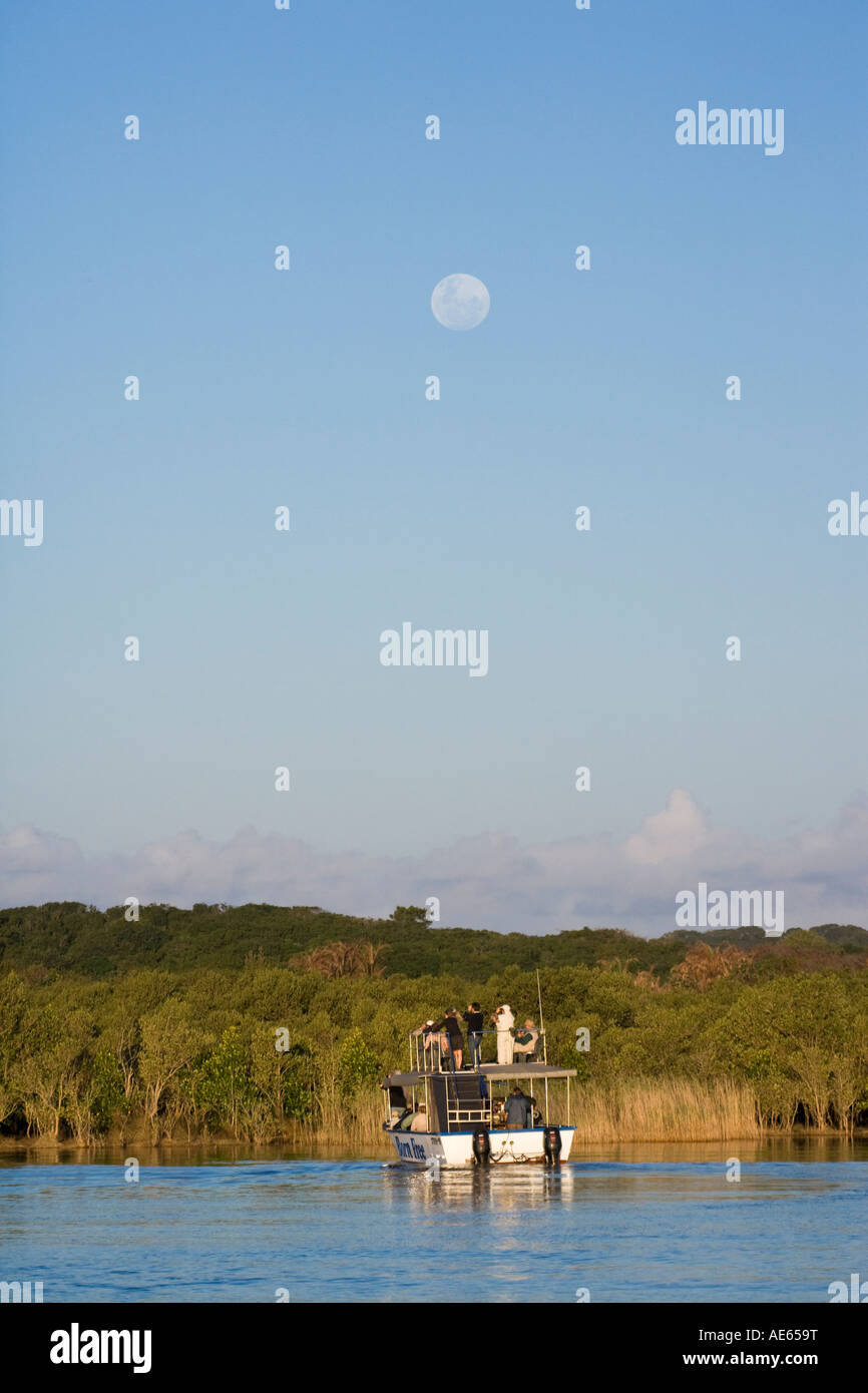 Ore del sorgere oltre la St Lucia Estuary parte della Greater St Lucia Wetlands Park Foto Stock