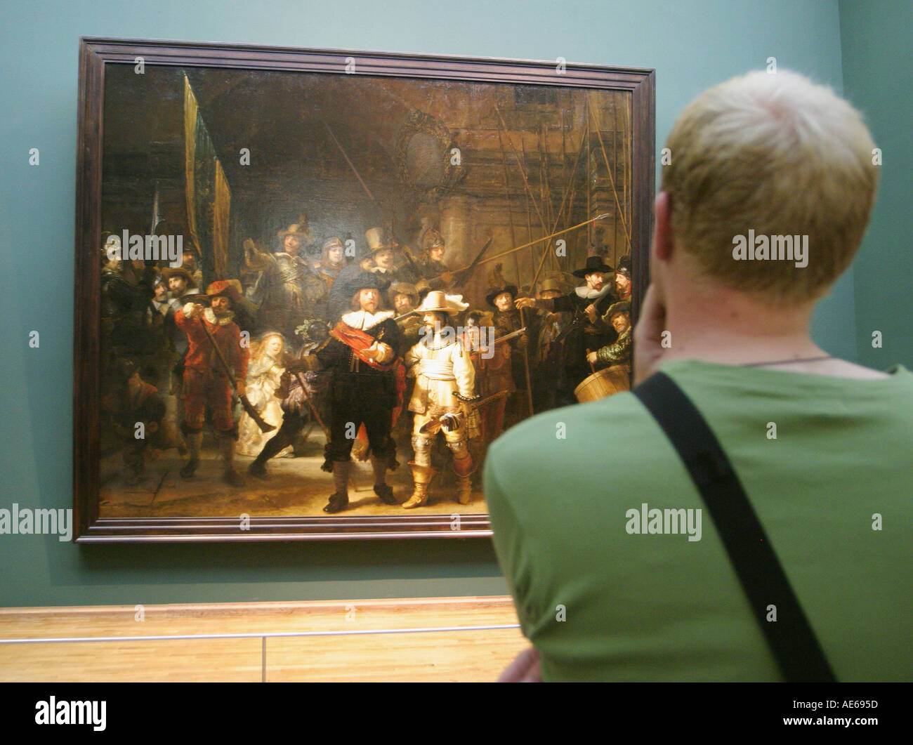 Amsterdam Olanda Rembrandt la Nightwatch nel Rijksmuseum Foto Stock