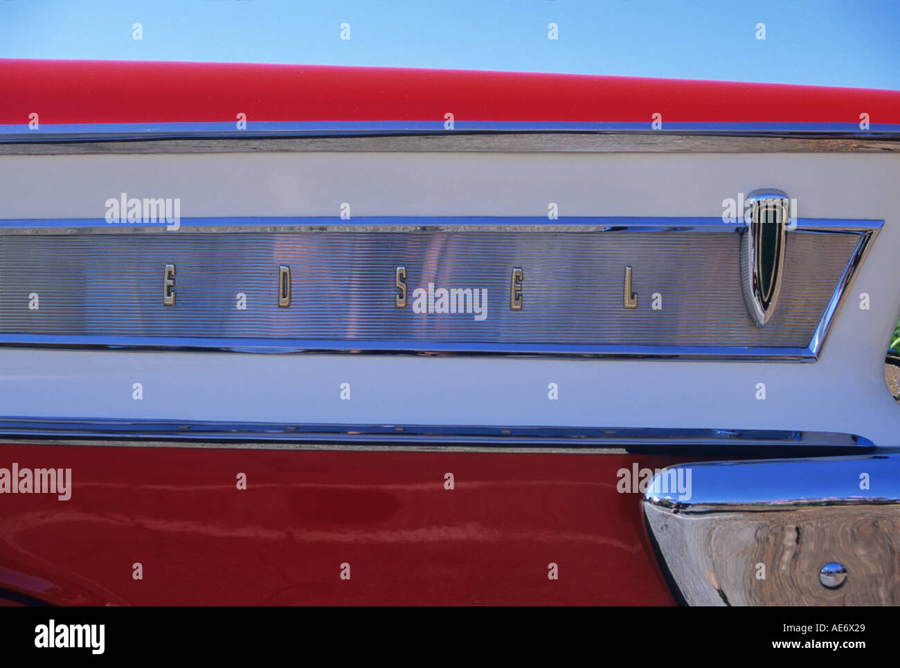 '^1958 Edsel Citation Cabrio, '^posteriore parafango ^' ^badge, California' Foto Stock