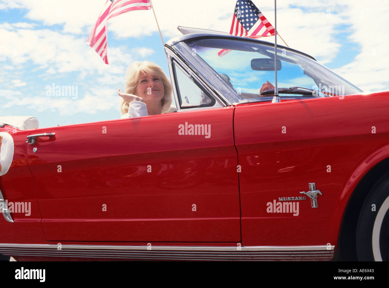 ^1965 Ford Mustang, ^1995 Independence Day Parade Regina, 'San Juan county', nello Stato di Washington' Foto Stock