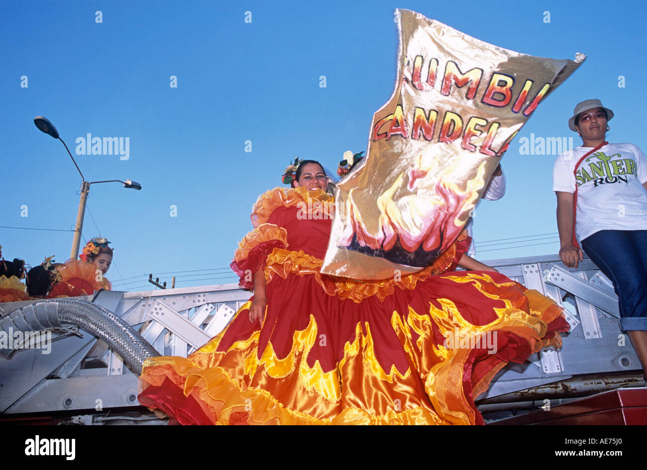 Ragazza sfilata di Carnevale Barranquilla Colombia Foto Stock