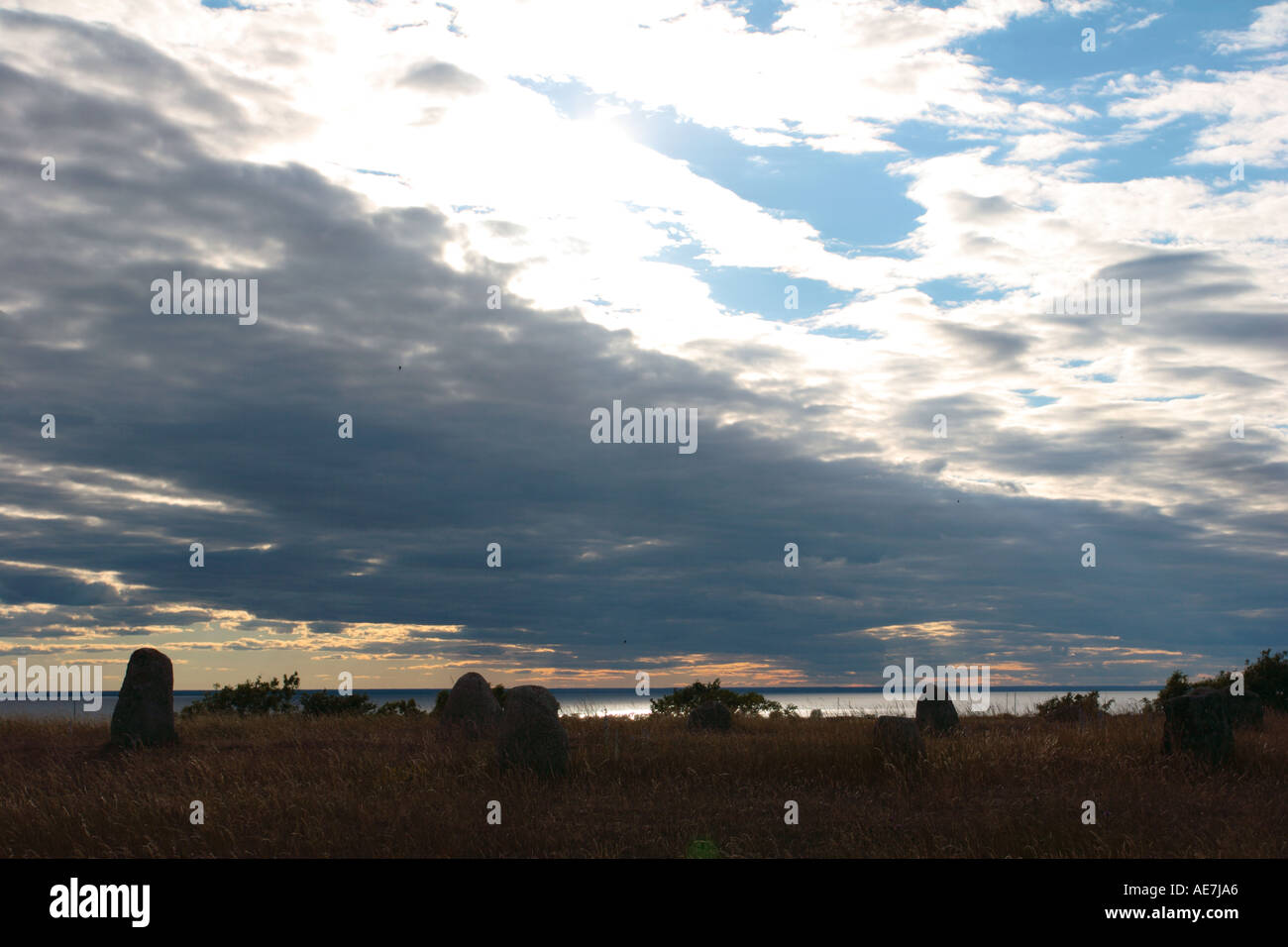 Gettlinge gravefield a Öland Svezia Foto Stock