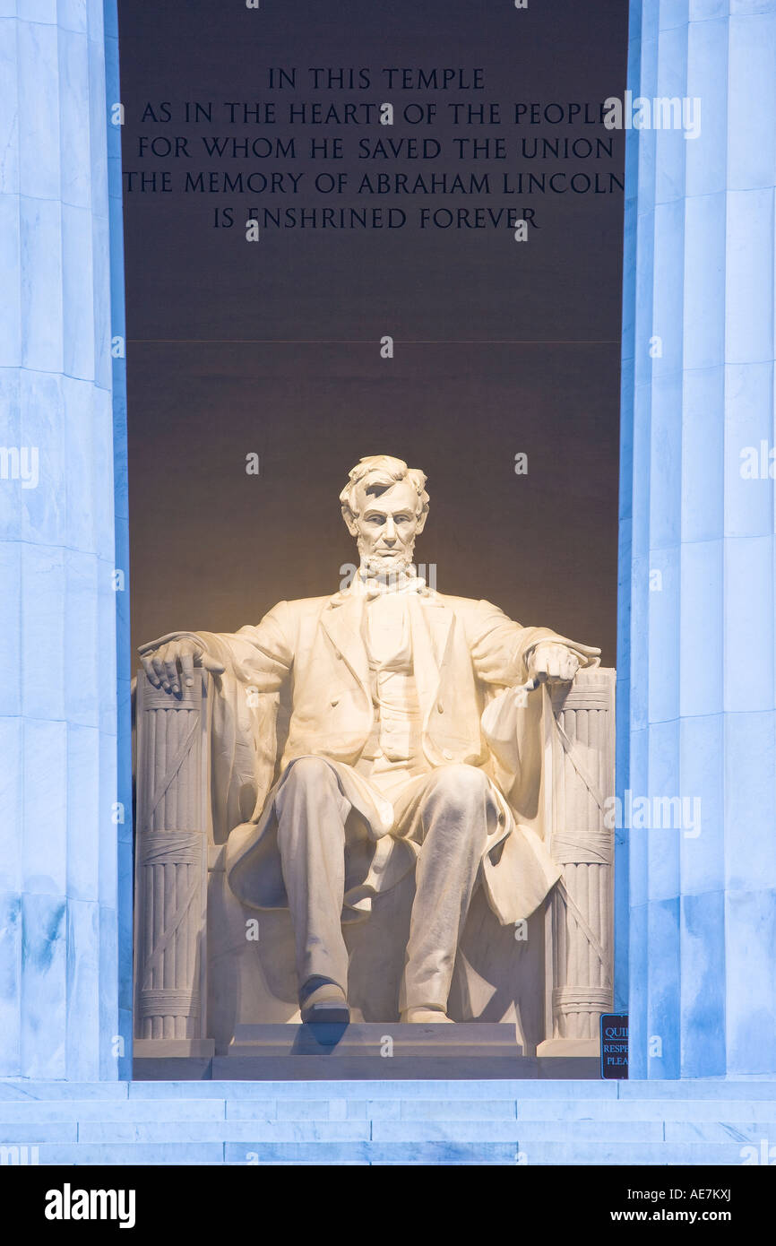 Stati Uniti Washington DC Abramo Lincoln Memorial Foto Stock