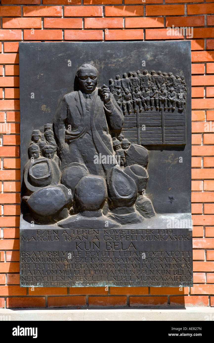 Bela Kun lapide, Szobor (statua) park, Budapest, Ungheria Foto Stock