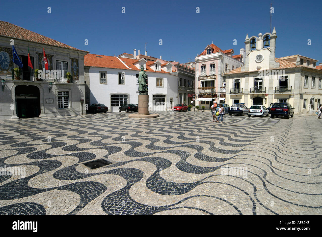 Pedro 1 in Praca 5 de Outubro, Cascais, nei pressi di Lisbona, Portogallo. Foto Stock