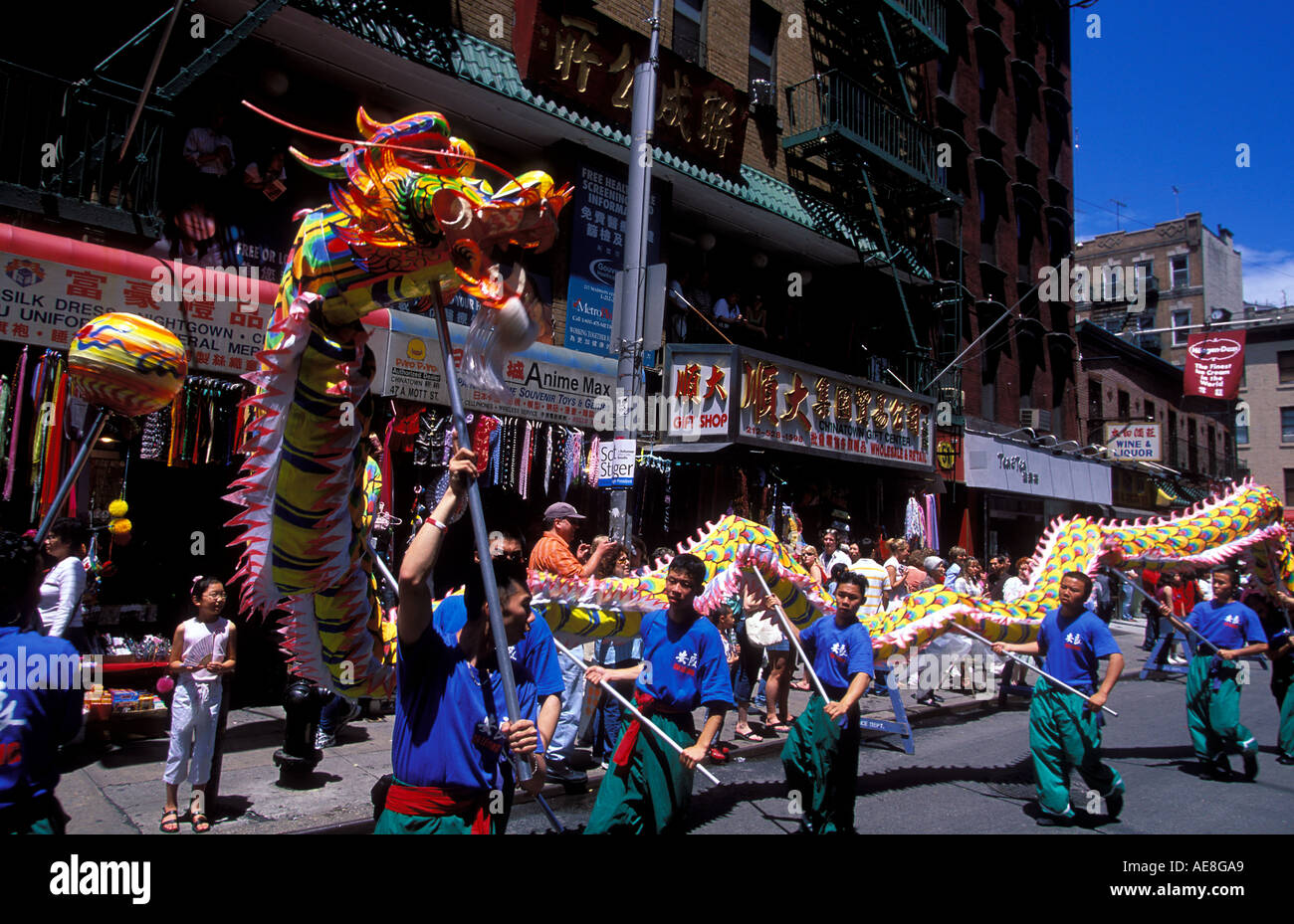 Parata cinese a China Town Manhattan New York STATI UNITI D'AMERICA Foto Stock