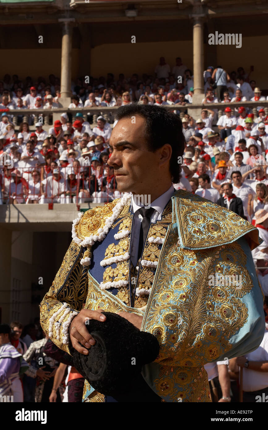 Torero Fiesta de San Fermín Pamplona Spagna Foto Stock